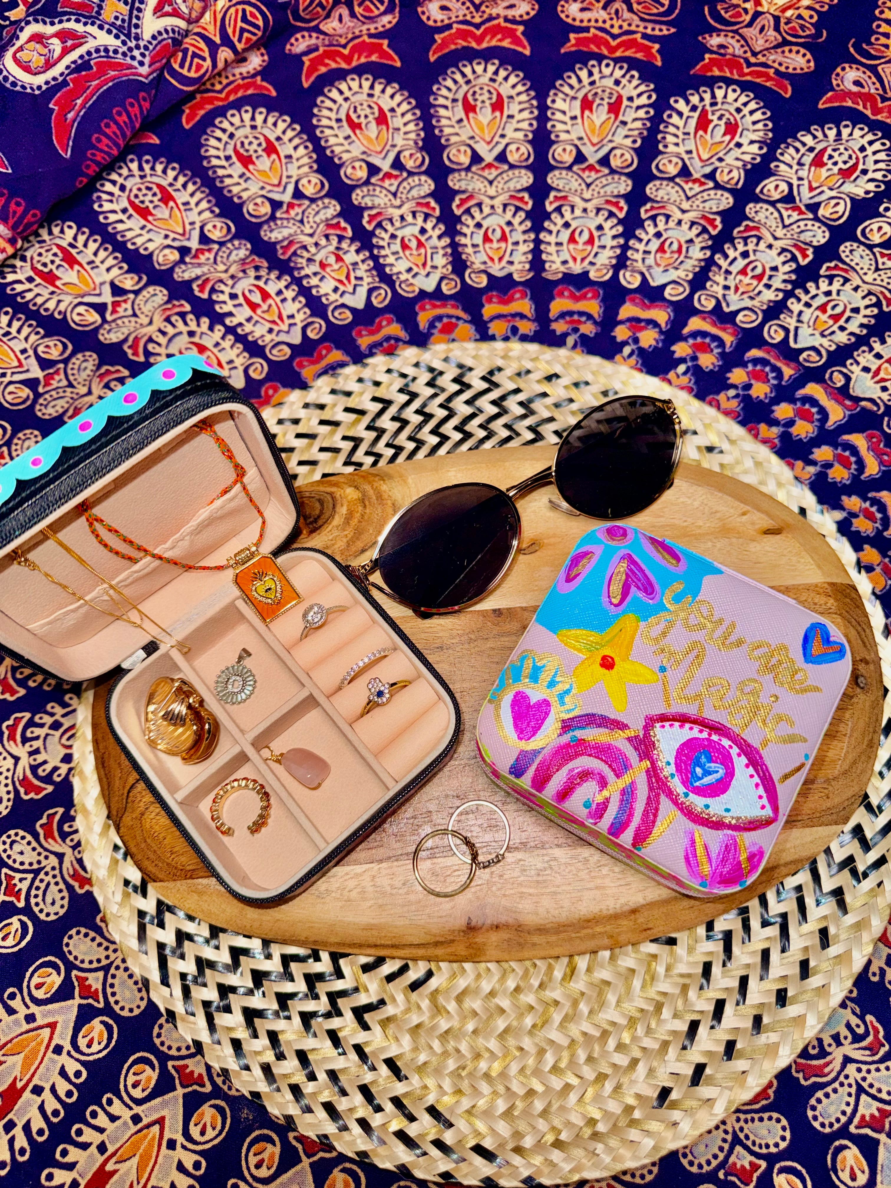 Hand-Painted Travel Jewellery Case ✨