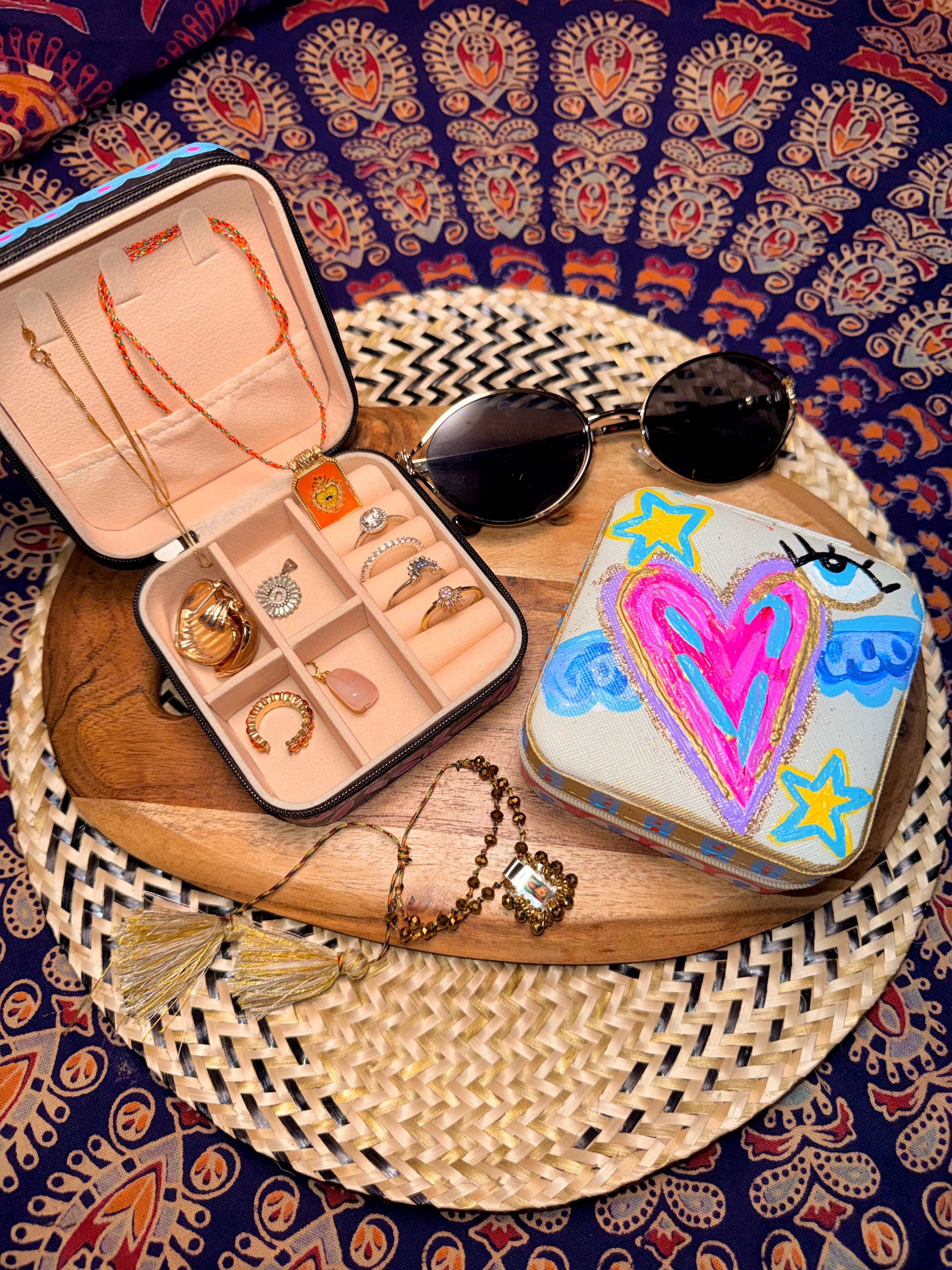 Hand-Painted Travel Jewellery Case ✨