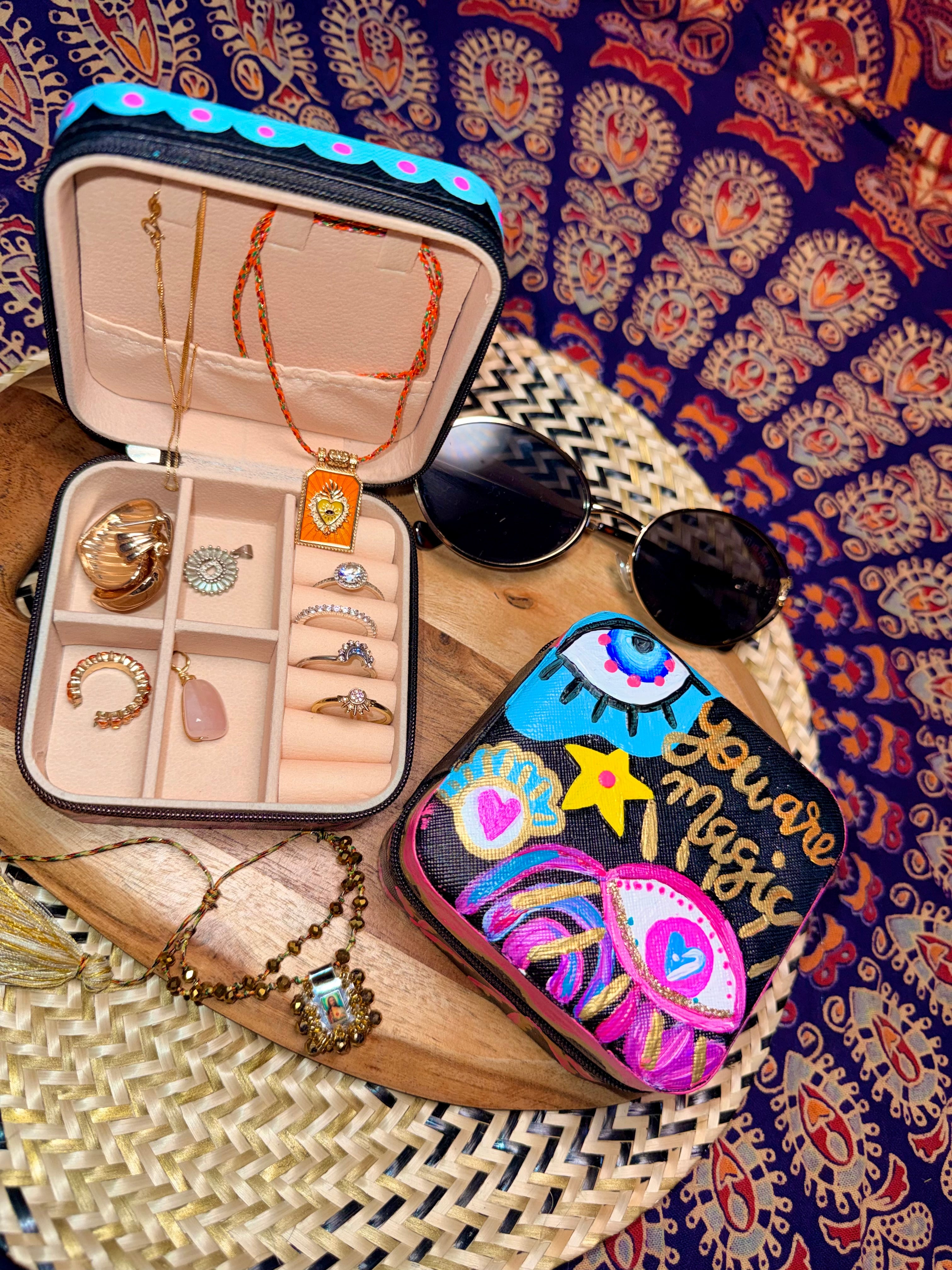 Hand-Painted Travel Jewellery Case ✨