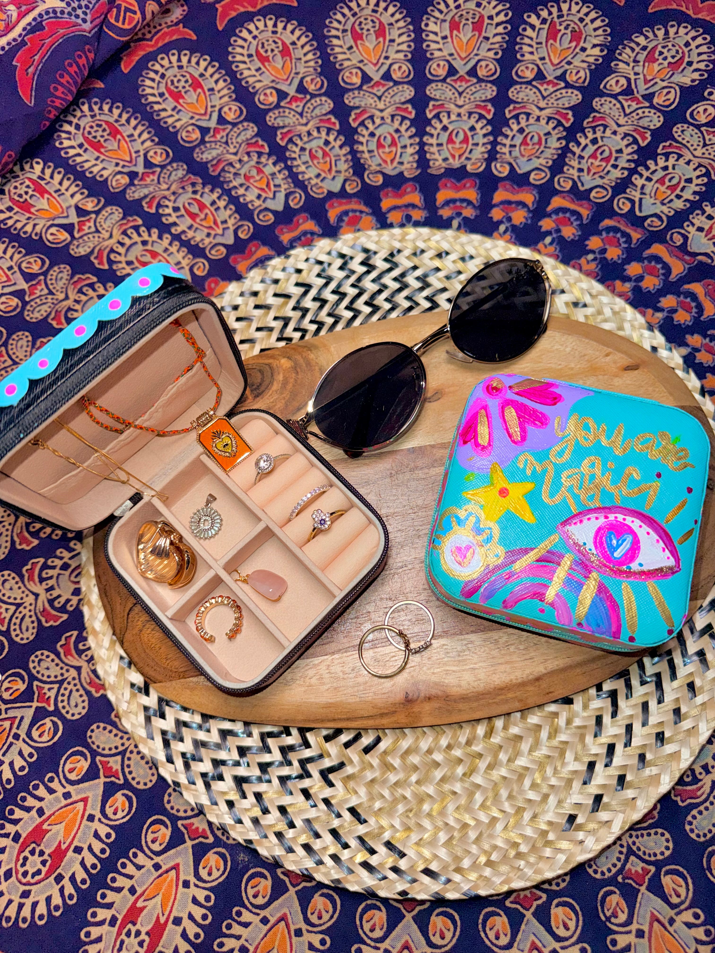 Hand-Painted Travel Jewellery Case ✨
